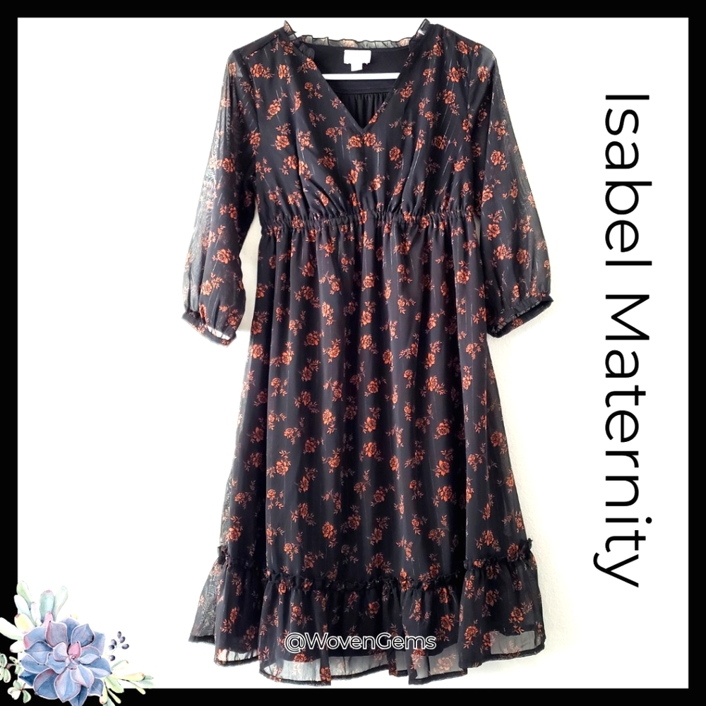 $  3/$15 IsabelMaternity:Size:XS/ Black w/ floral Dress